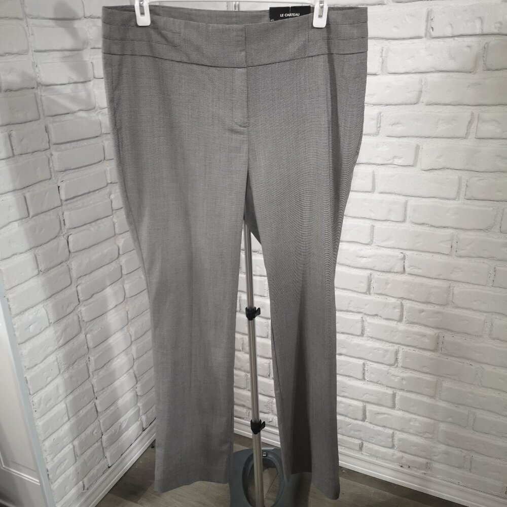 NWT Le Chateau Ladies Size 16 Medium Grey Relaxed Fit Dress Pants
